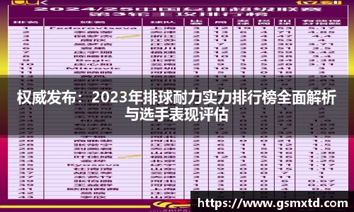 权威发布：2023年排球耐力实力排行榜全面解析与选手表现评估